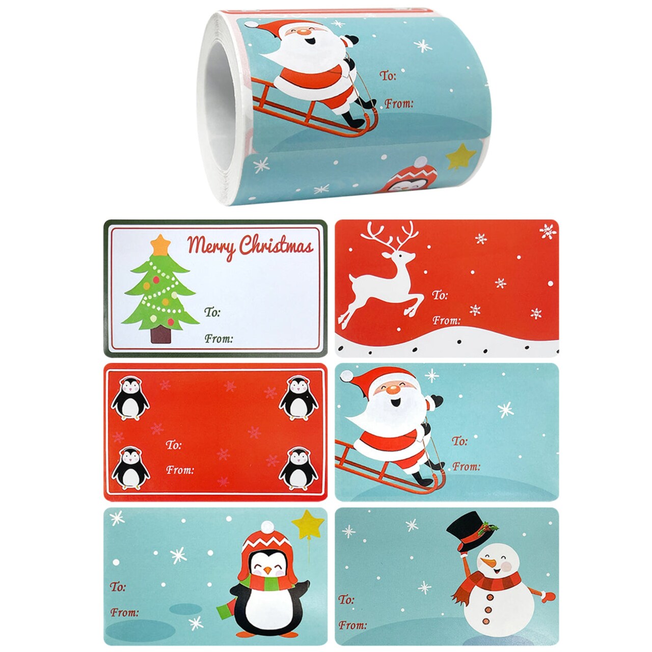 Wrapables Christmas Sticker Labels, Christmas Holiday Adhesive Gift Tags for Gifts & Stationery